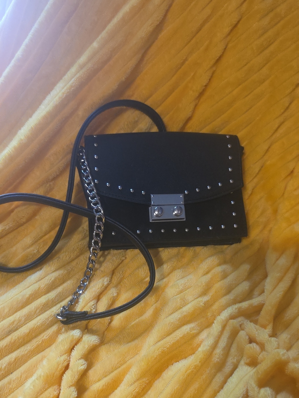 Express Black Studded Chain Crossbody Bag